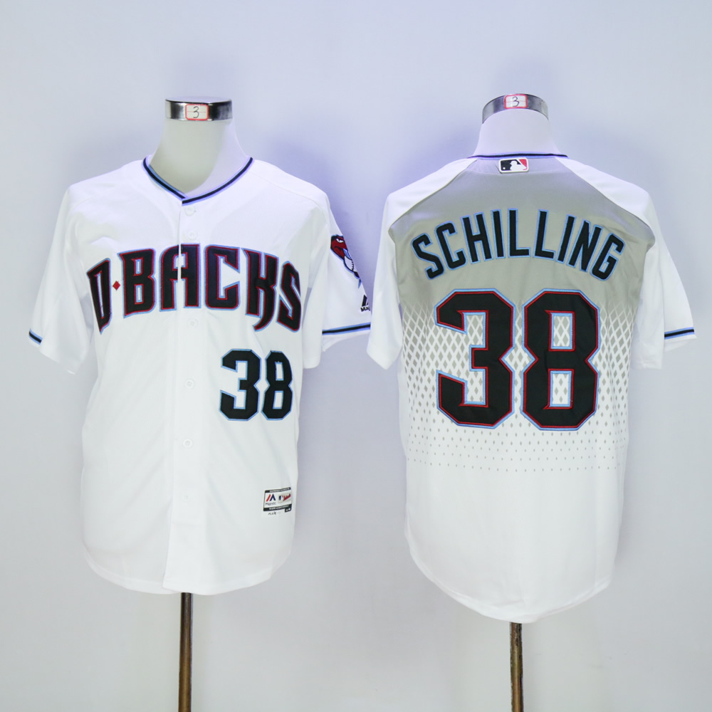 Men Arizona Diamondback #38 Schilling White MLB Jerseys1